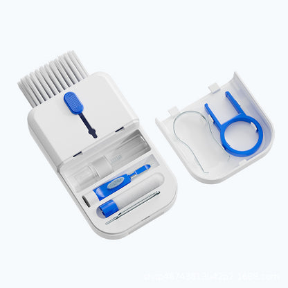Portable 11-in-1 Cleaning Kit – Keyboard, Screen & Earphone Cleaner with Storage Box