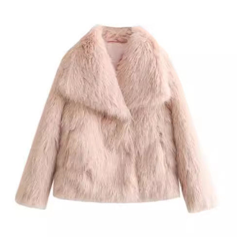 Winter Plush Coat – Warm Fluffy Lapel Jacket for Women - Avail Market