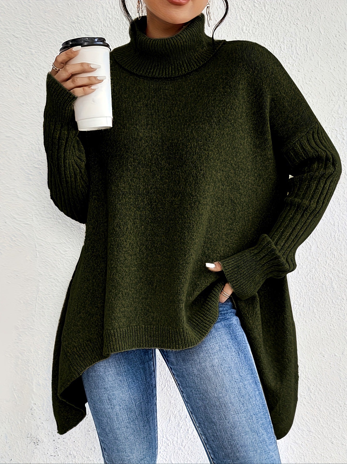 Women’s Winter Turtleneck Sweater – Loose Knit Pullover - Avail Market
