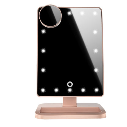 Touchscreen Makeup Mirror – 20 LED Lights, Bluetooth Speaker & 10X Magnification - Avail Market