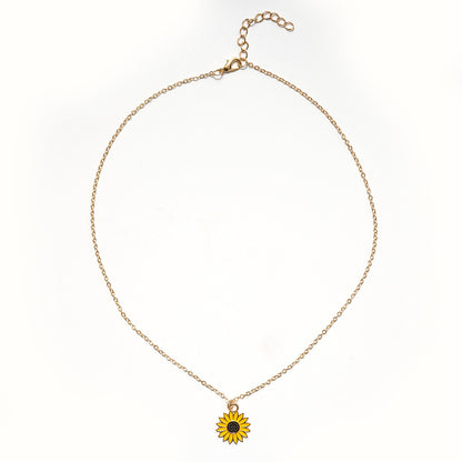 Sunflower Pendant Necklace – Alloy Drip Clavicle Chain Accessory - Avail Market