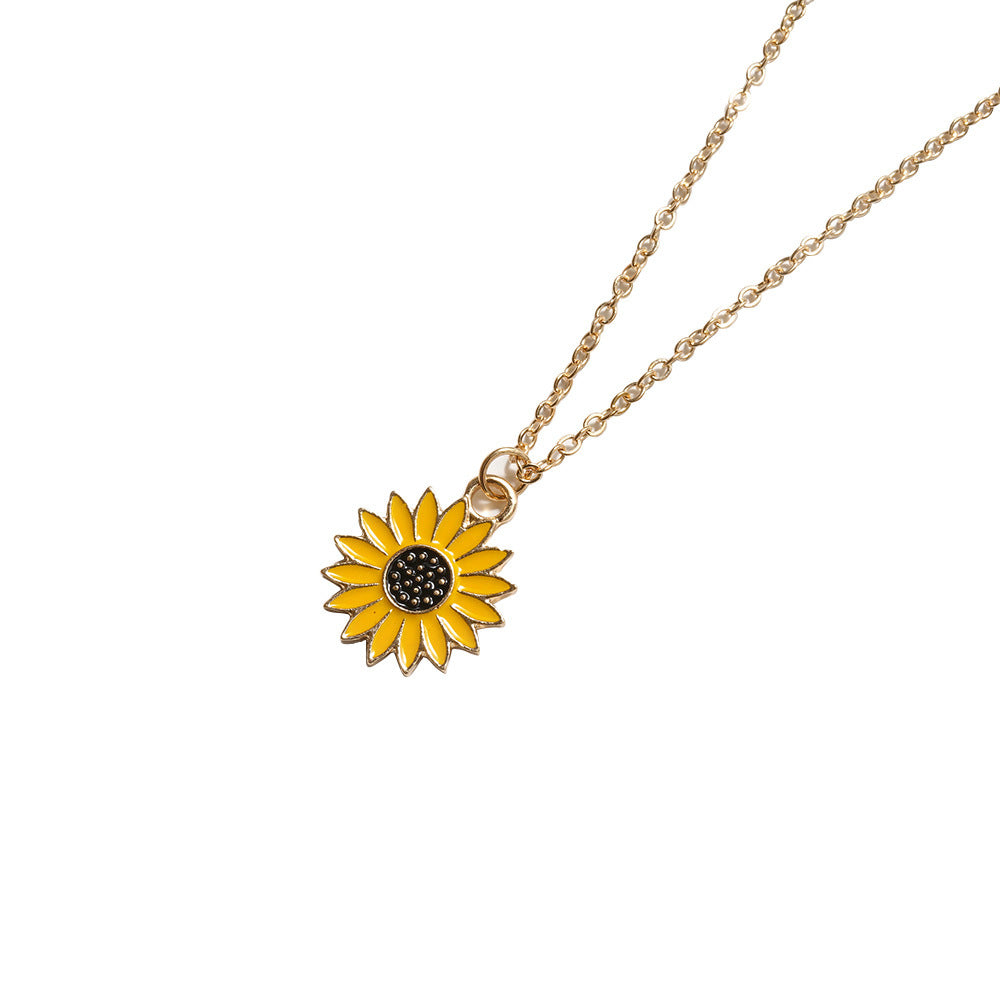 Sunflower Pendant Necklace – Alloy Drip Clavicle Chain Accessory - Avail Market