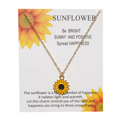 Sunflower Pendant Necklace – Alloy Drip Clavicle Chain Accessory - Avail Market
