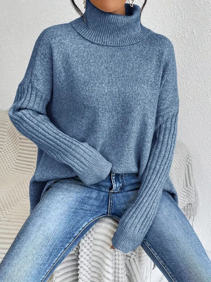 Women’s Winter Turtleneck Sweater – Loose Knit Pullover - Avail Market