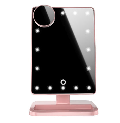 Touchscreen Makeup Mirror – 20 LED Lights, Bluetooth Speaker & 10X Magnification - Avail Market