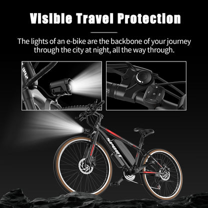 Electric Bike For Adults, 500W Motor, 22mph 45miles Range Electric Mountain Bike, 360Wh Removable Battery, 26in Tires E Bikes For Adults Commuting Outdoor, Professional 7-Speed