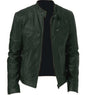 Men’s PU Leather Zip-Up Jacket – Stand Collar with Pockets - Avail Market