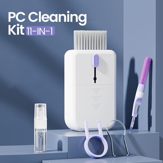 Portable 11-in-1 Cleaning Kit – Keyboard, Screen & Earphone Cleaner with Storage Box