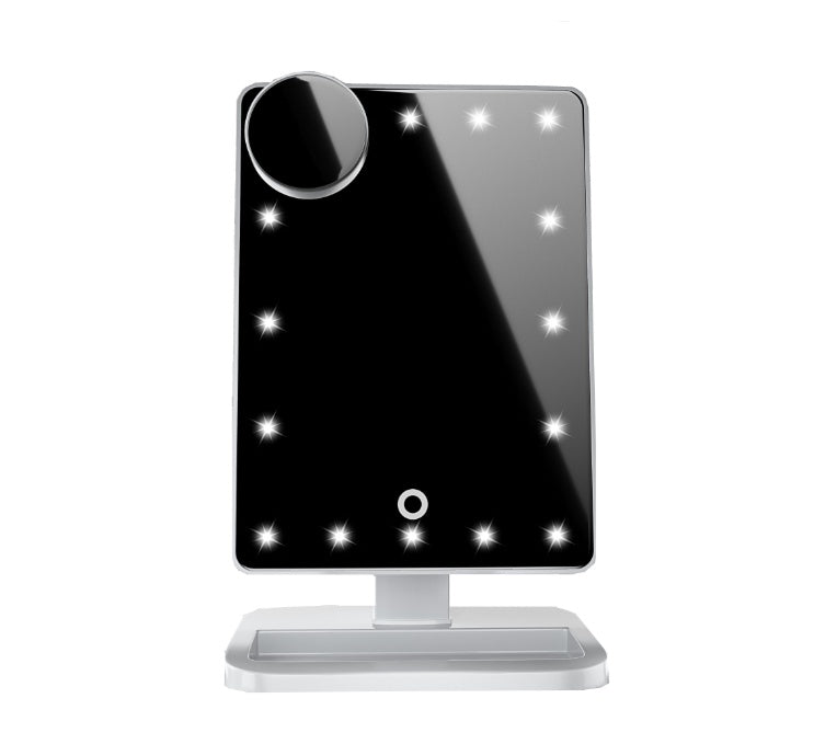 Touchscreen Makeup Mirror – 20 LED Lights, Bluetooth Speaker & 10X Magnification - Avail Market