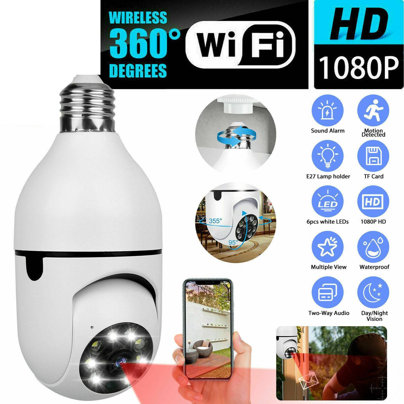 IR E27 1080P WiFi Light Bulb Camera – Smart Home Security - Avail Market