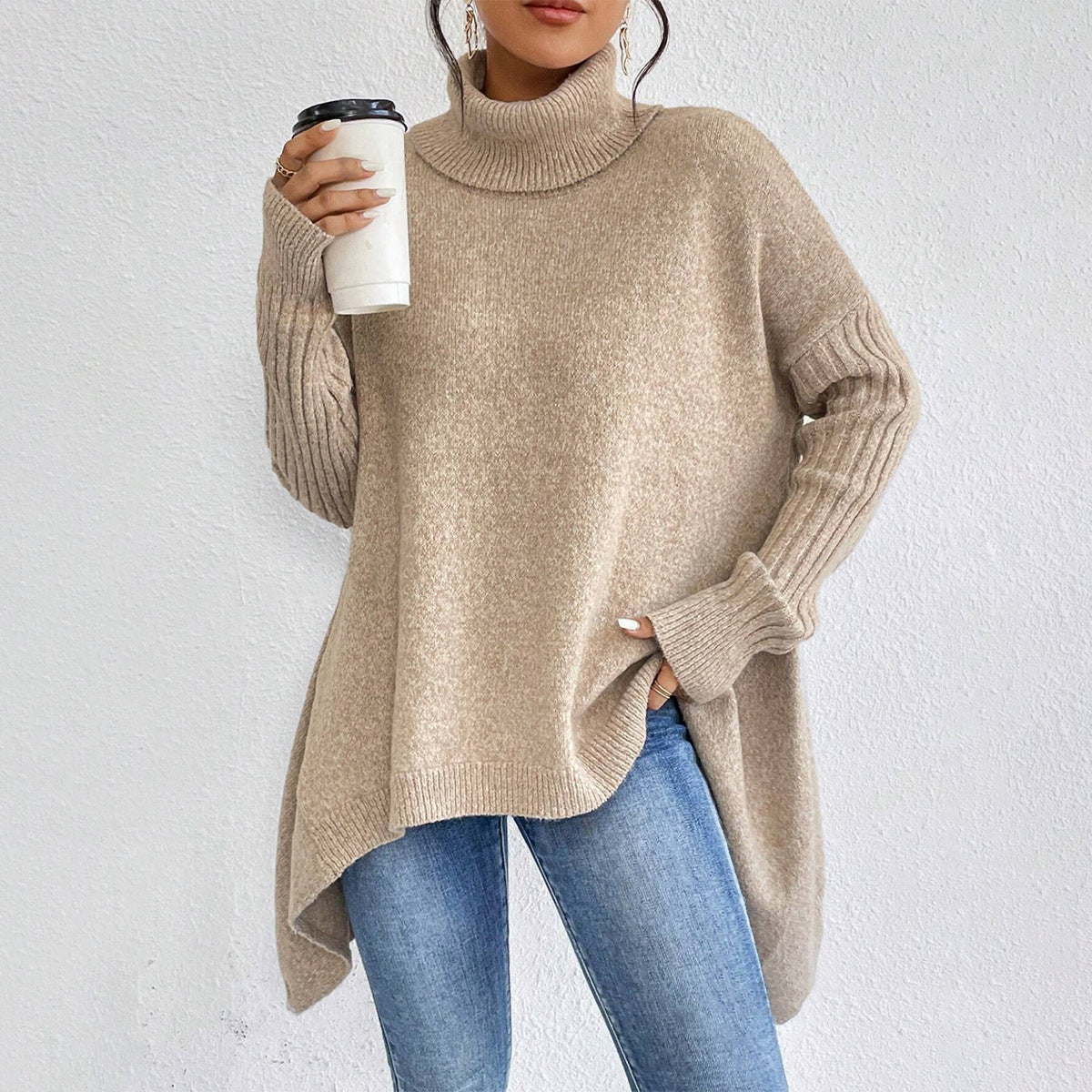 Women’s Winter Turtleneck Sweater – Loose Knit Pullover - Avail Market