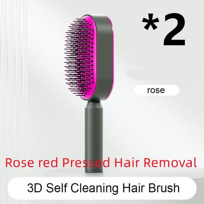 Self-Cleaning Hair Brush – Anti-Static Scalp Massage Comb for Women - Avail Market
