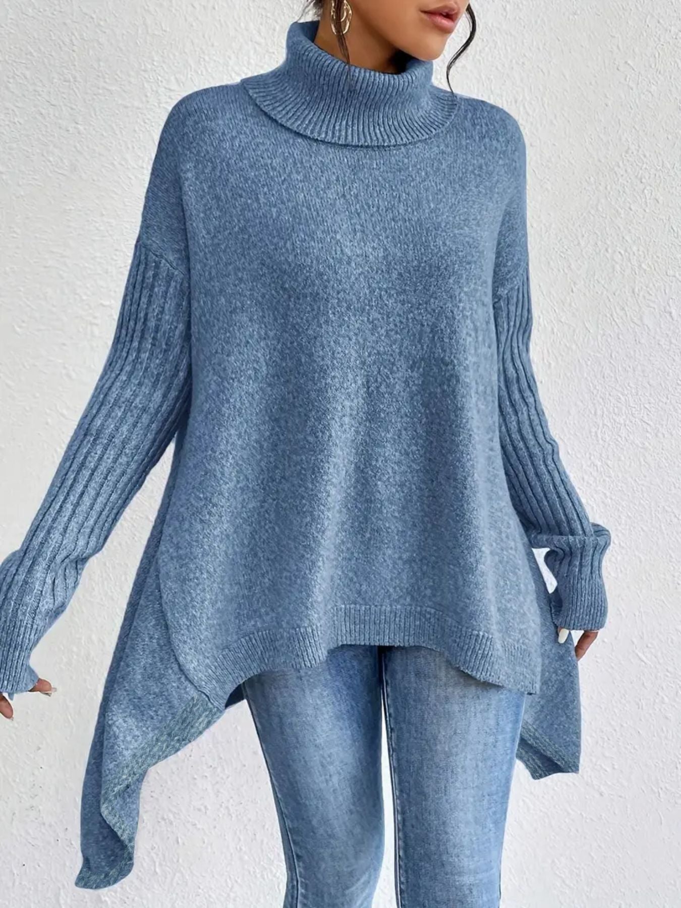 Women’s Winter Turtleneck Sweater – Loose Knit Pullover - Avail Market