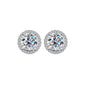 S925 Sterling Silver Moissanite Round Bag Three-piece Female Ring Necklace
