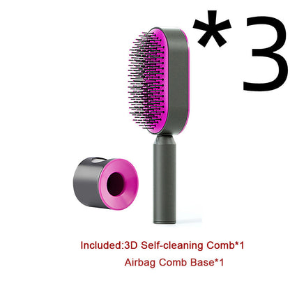 Self-Cleaning Hair Brush – Anti-Static Scalp Massage Comb for Women - Avail Market