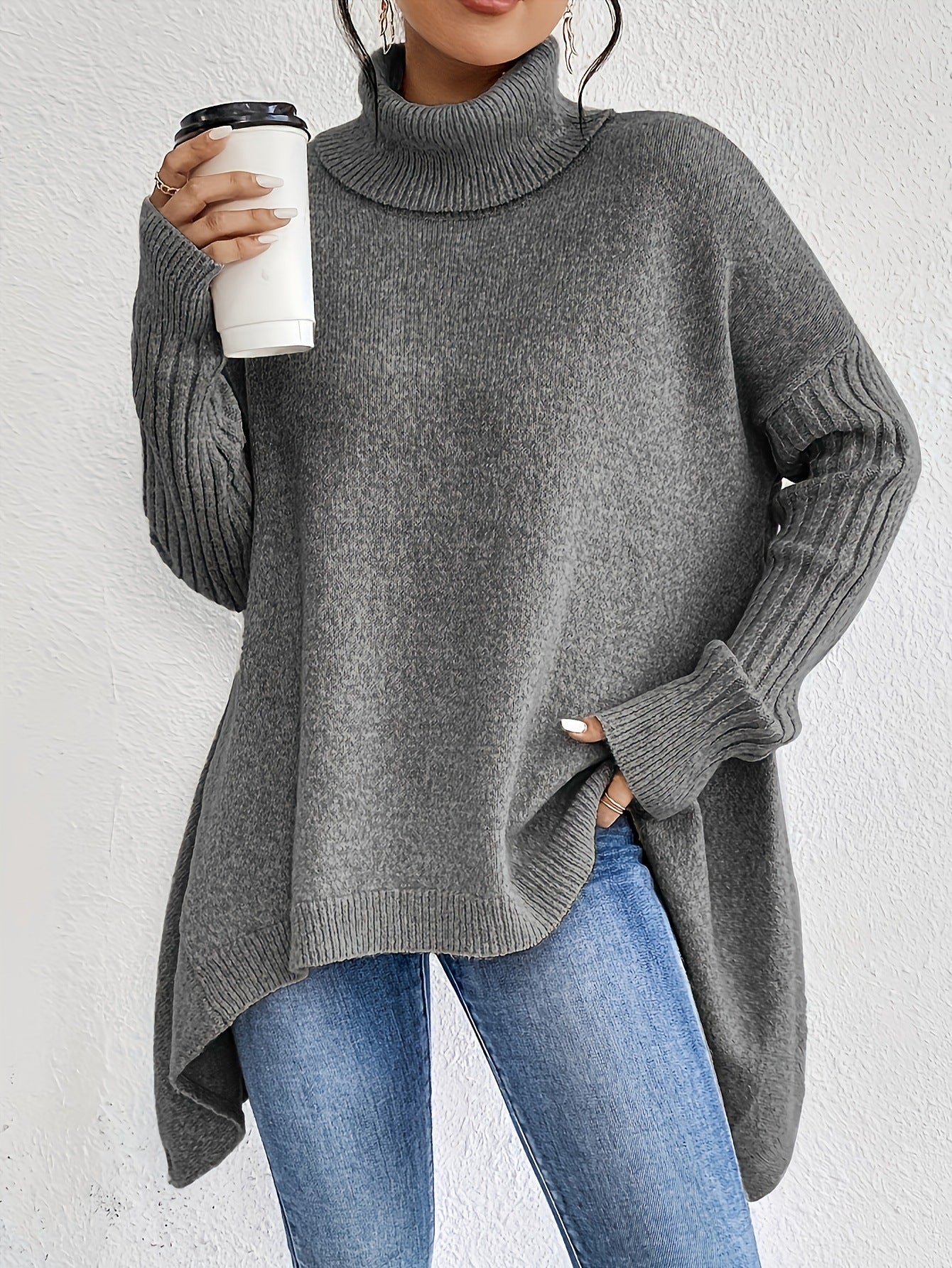 Women’s Winter Turtleneck Sweater – Loose Knit Pullover - Avail Market
