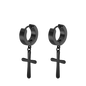1 Pairs Punk Stainless Steel Stud Earrings Black Earrings Set For Men Women Vintage Hip Hop Piercing Ear Jewelry Accessories