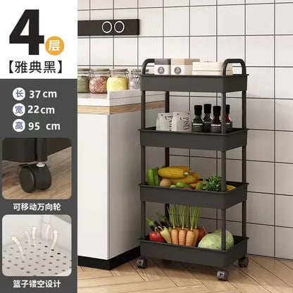 Multi-Layer Mobile Storage Rack – Kitchen, Bedroom, Bathroom, Snacks & Baby Essentials