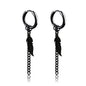 1 Pairs Punk Stainless Steel Stud Earrings Black Earrings Set For Men Women Vintage Hip Hop Piercing Ear Jewelry Accessories