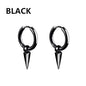 1 Pairs Punk Stainless Steel Stud Earrings Black Earrings Set For Men Women Vintage Hip Hop Piercing Ear Jewelry Accessories