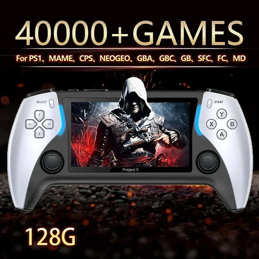Project X Portable Pocket Video Game Console 4.3” IPS Screen Support PS1 Retro Gaming Dual Speaker Stereo