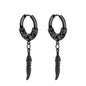 1 Pairs Punk Stainless Steel Stud Earrings Black Earrings Set For Men Women Vintage Hip Hop Piercing Ear Jewelry Accessories