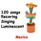 1pc Electronic Plush Toy Home Decoration for Children Xmas Gifts Dancing Talking Cactus Toys for Baby Boys and Girls