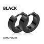 1 Pairs Punk Stainless Steel Stud Earrings Black Earrings Set For Men Women Vintage Hip Hop Piercing Ear Jewelry Accessories