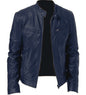 Men’s PU Leather Zip-Up Jacket – Stand Collar with Pockets - Avail Market