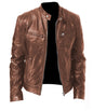 Men’s PU Leather Zip-Up Jacket – Stand Collar with Pockets - Avail Market