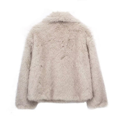 Winter Plush Coat – Warm Fluffy Lapel Jacket for Women - Avail Market