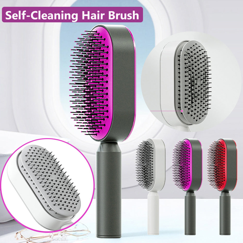 Self-Cleaning Hair Brush – Anti-Static Scalp Massage Comb for Women - Avail Market