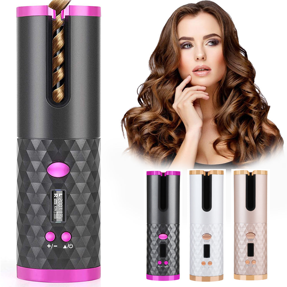 Rechargeable Automatic Hair Curler – Portable LCD Ceramic Curling Iron - Avail Market