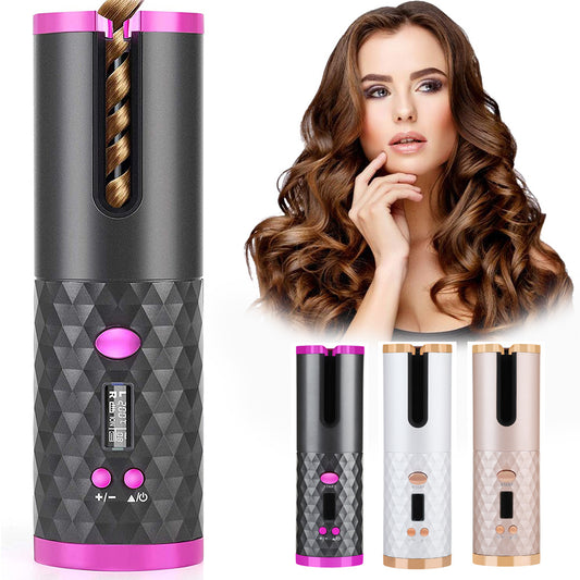 Rechargeable Automatic Hair Curler – Portable LCD Ceramic Curling Iron - Avail Market