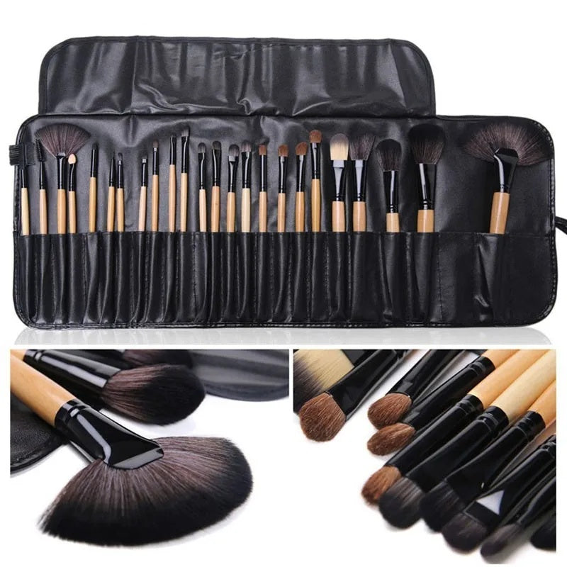 24-Piece Makeup Brush Set – Professional Brushes for Eyes, Face & Foundation - Avail Market