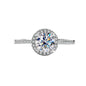 S925 Sterling Silver Moissanite Round Bag Three-piece Female Ring Necklace