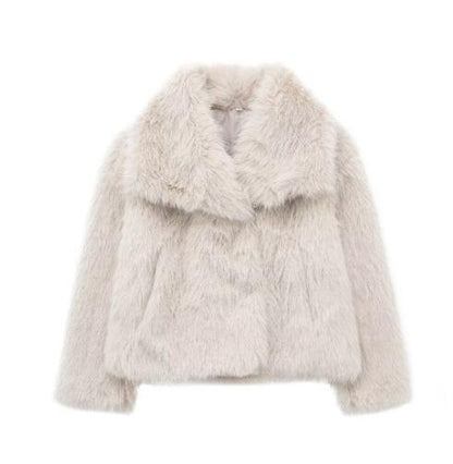 Winter Plush Coat – Warm Fluffy Lapel Jacket for Women - Avail Market