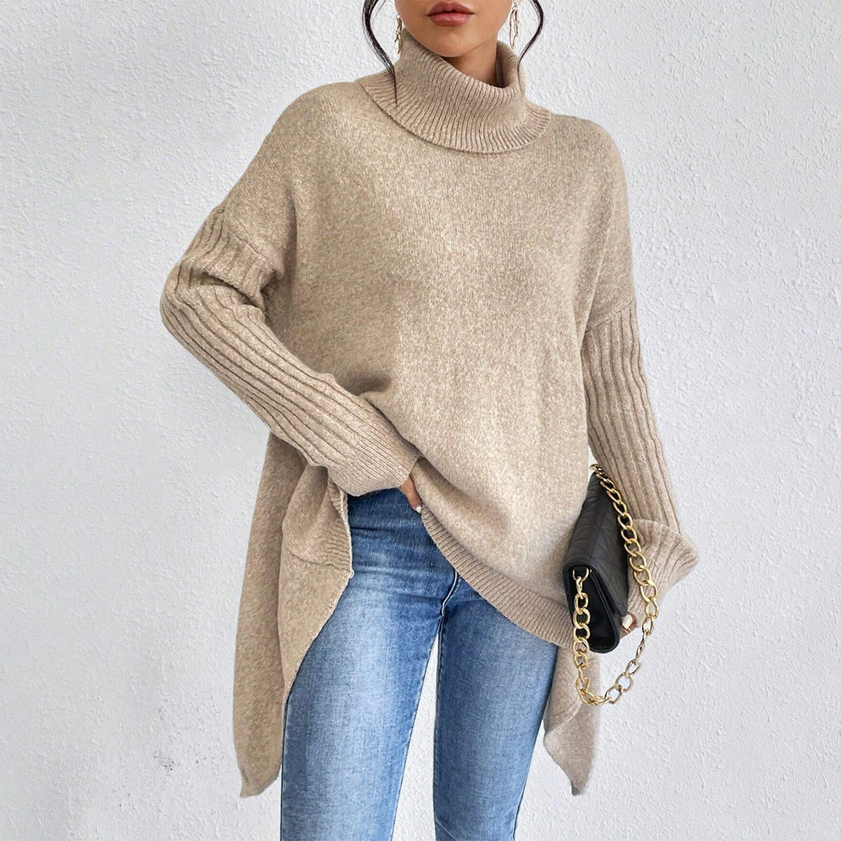 Women’s Winter Turtleneck Sweater – Loose Knit Pullover - Avail Market