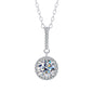 S925 Sterling Silver Moissanite Round Bag Three-piece Female Ring Necklace